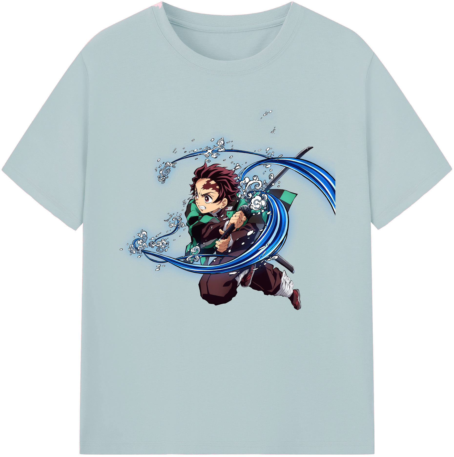 （画像用） 鬼滅の刃 竈門 炭治郎／かまど たんじろう Kamado Tanjirou 綿100％半袖Tシャツ（フロントプリント）